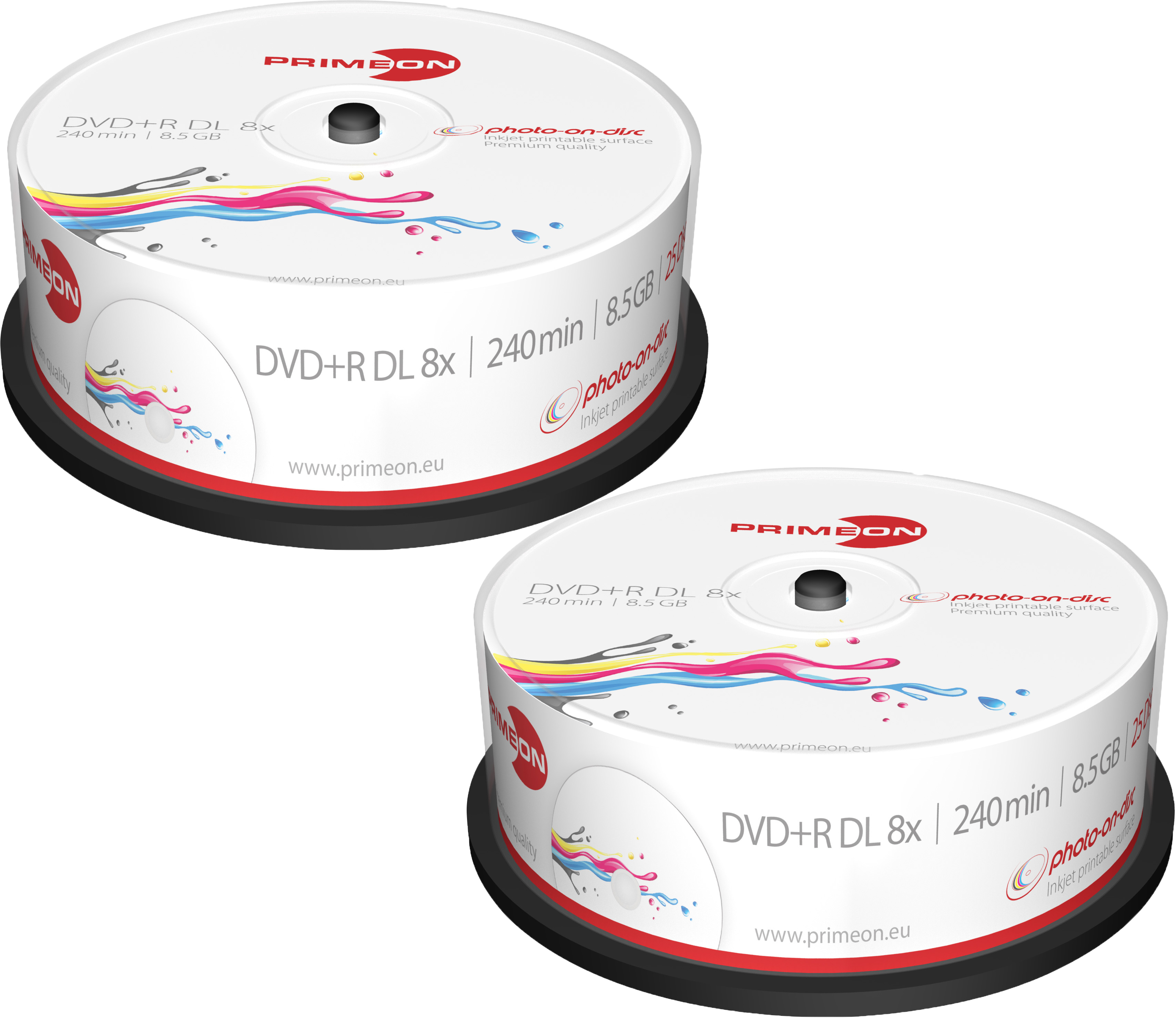 50 Primeon DVD+R DL 8,5Gb 240Min 8x photoondisc Bedruckbar Spindel