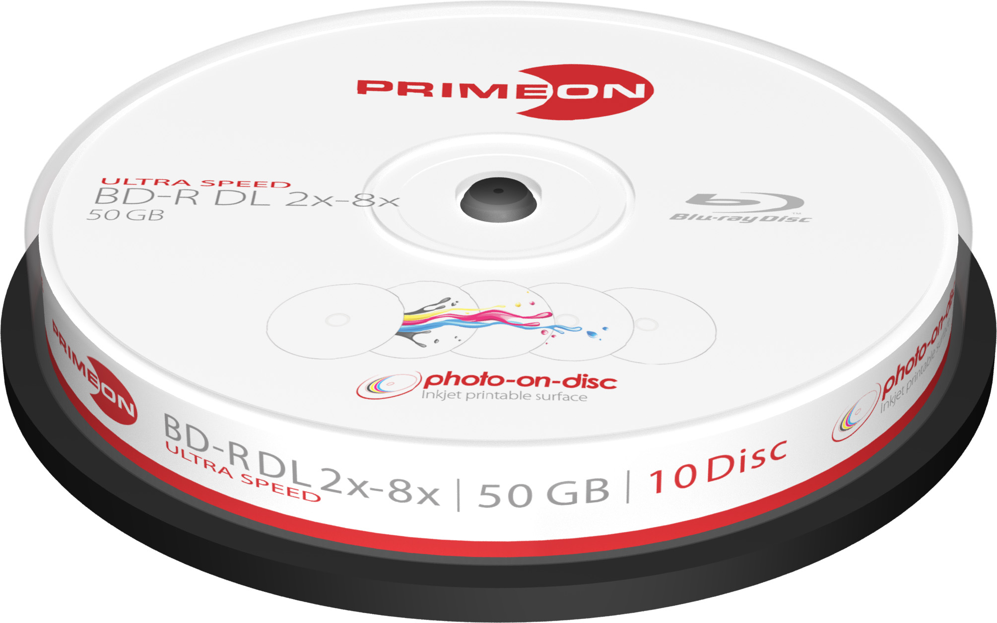 Primeon BD-R DL 50 GB Printable 8x Speed Cakebox 25 Stuks Primeon BD-R DL 50 GB Printable 8x Speed Cakebox 25 Stuks
